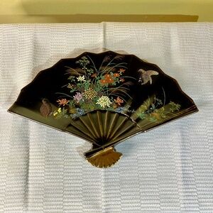 Japanese Ceramic Trinket Jewelry Fan Dish